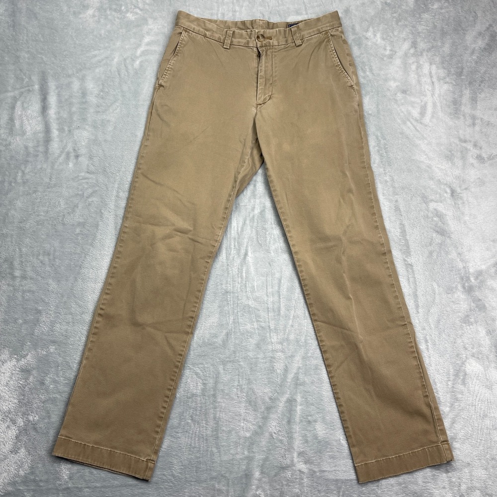 Vineyard Vines Breaker Pants Men 30x32 Brown Performance Flat Front Straight Leg